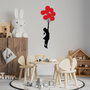 Wallity Banksy - 11 Escultura de pared en Negro y Rojo